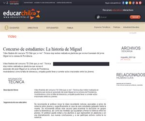 Concurso de estudiantes: La historia de Miguel (Educarchile)