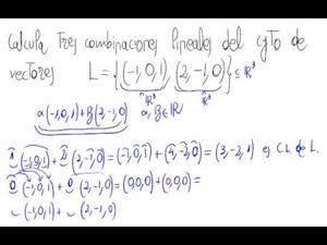 combinaciónes lineales de un conjunto de vectores