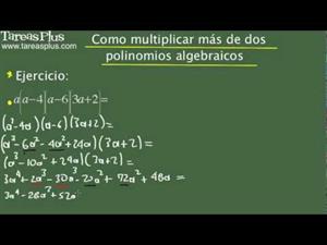 Cómo multiplicar más de dos polinomios algebraicos. Problema 10 de 15 (Tareas Plus)