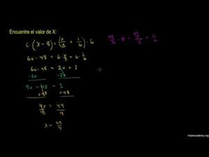 Ecuaciones de pasos múltiples 2 (Khan Academy Español)