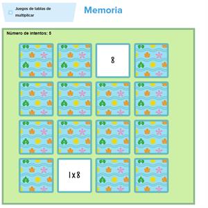 Juego Tablas de multiplicar de memoria (Tablasdemultiplicar.com)