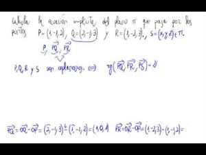 Ecuación implícita de plano a partir de tres puntos