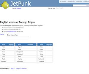 English words of Foreign Origin