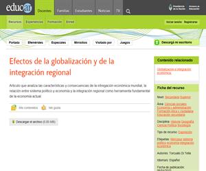 Efectos de la globalización y de la integración regional.