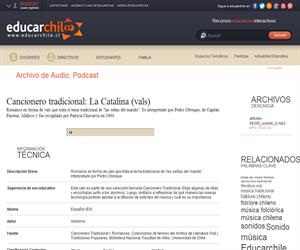 Cancionero tradicional: La Catalina -vals- (Educarchile)