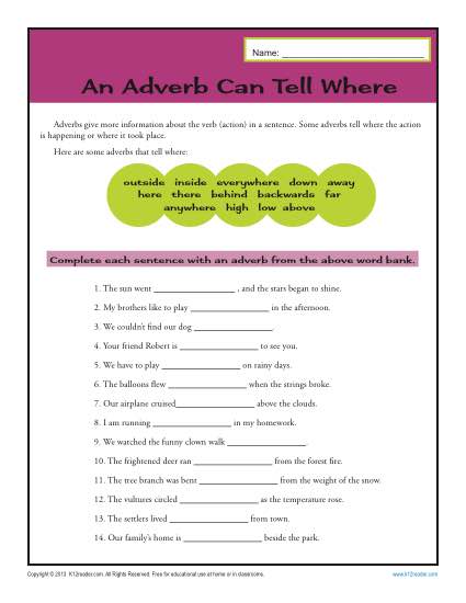 An Adverb Can Tell Where