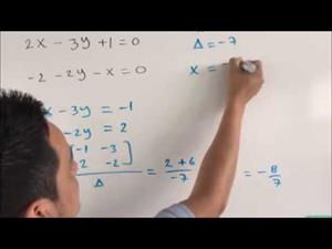 Sistema de ecuaciones lineales (2x2). Regla de Cramer. Ejercicios 3 y 4