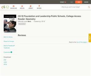 CK-12 Foundation and Leadership Public Schools, College Access Reader: Geometr? Basic