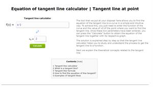 Equation of tangent line calculator