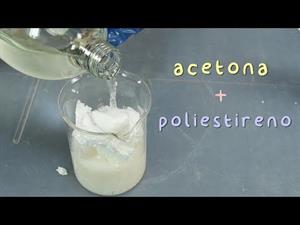 Experimentos con poliestireno y acetona
