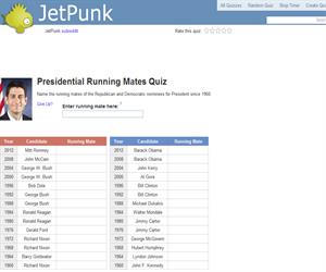 Presidential Running Mates Quiz