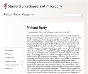 Richard Rorty (Stanford Encyclopedia of Philosophy)