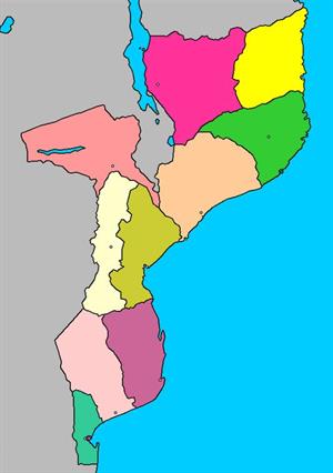 Mapa interactivo de Mozambique: provincias y capitales (luventicus.org)