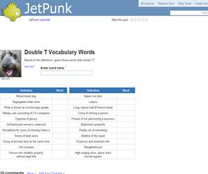 Double T Vocabulary Words