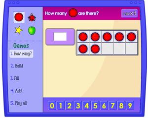 Ten Frame: counting and addition skills. Aprender a sumar (Illuminations Project)
