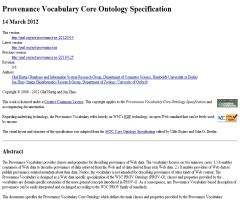 W3C Provenance Vocabulary