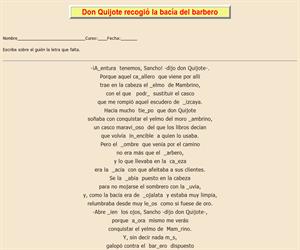 24ª Ficha de ortografía de Don Quijote de la Mancha