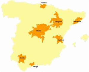 Áreas metropolitanas de Europa y España