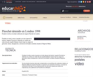 Pinochet detenido en Londres 1998 (Educarchile)