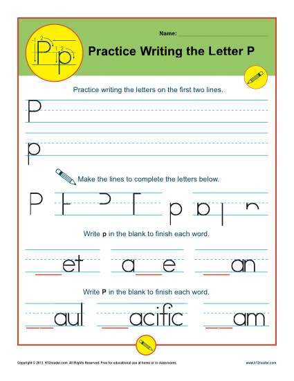 Practice Writing the Letter P