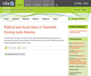 Political and social ideas in twentieth century Latin America.
