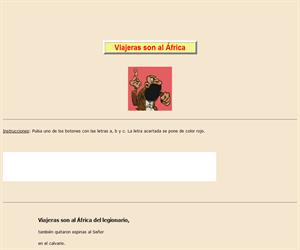 Viajeras son al África, lectura comprensiva interactiva