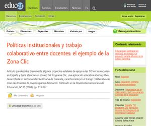 Políticas institucionales y trabajo colaborativo entre docentes: El ejemplo de la Zona Clic