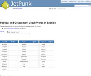 Political and Government Vocab Words in Spanish