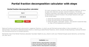 Online Partial fraction decomposition calculator