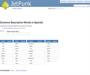 Common Descriptive Words in Spanish
