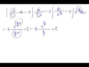 Integral de un monomio con exponente negativo y fraccionario