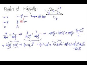 Resolución de un triángulo usando el Teorema del Seno