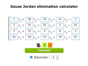 Gauss Jordan elimination calculator