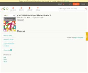 CK-12 Middle School Math - Grade ? Basic