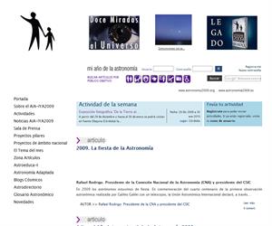 astronomia2009.es:  un espacio web dedicado al año Internacional de la Astronomía 2009 en España