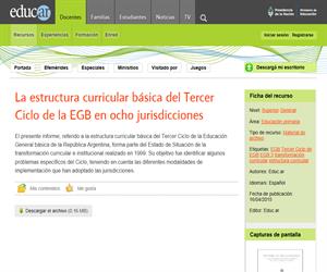 La estructura curricular básica del Tercer Ciclo de la EGB en ocho jurisdicciones (Argentina)