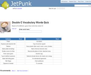 Double C Vocabulary Words Quiz