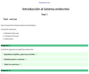 Test: introducción al sistema endocrino