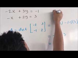 Sistema de ecuaciones lineales (2x2). Regla de Cramer. Ejercicio 2