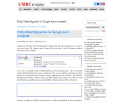 Entity Disambiguation in Google Auto-complete