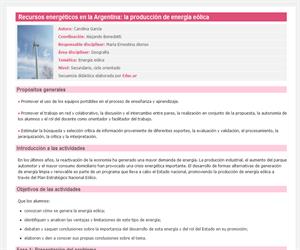 Recursos energéticos en la Argentina: la producción de energía eólica