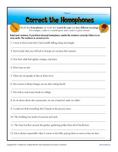 Correct the Homophones