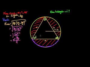 Área de un triángulo equilátero inscrito (Khan Academy Español)