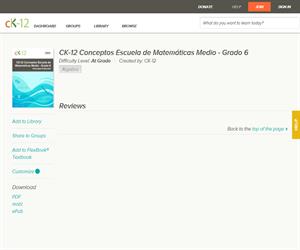 E-book: sobre Decimales, Fracciones, Porcentajes... CK-12 Conceptos Escuela de Matemáticas Medio