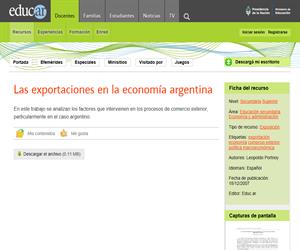 Las exportaciones en la economía argentina