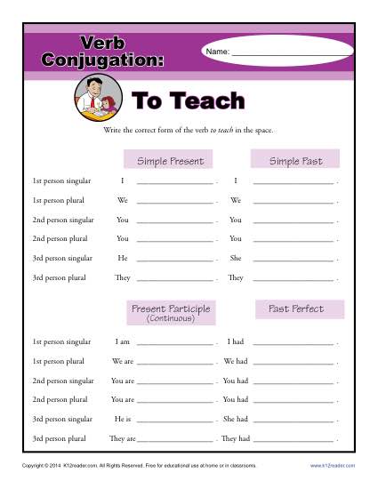 Verb Conjugations: To Teach