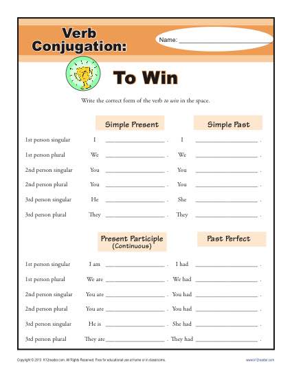 Verb Conjugations: To Win