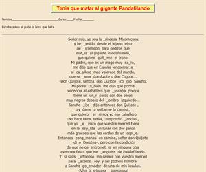 41ª Ficha de ortografía de Don Quijote de la Mancha