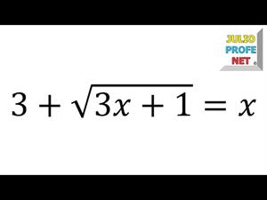 Solución de una ecuación con raíz cuadrada (JulioProfe)