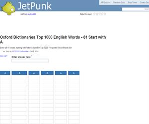 Oxford Dictionaries Top 1000 English Words - 81 Start with A